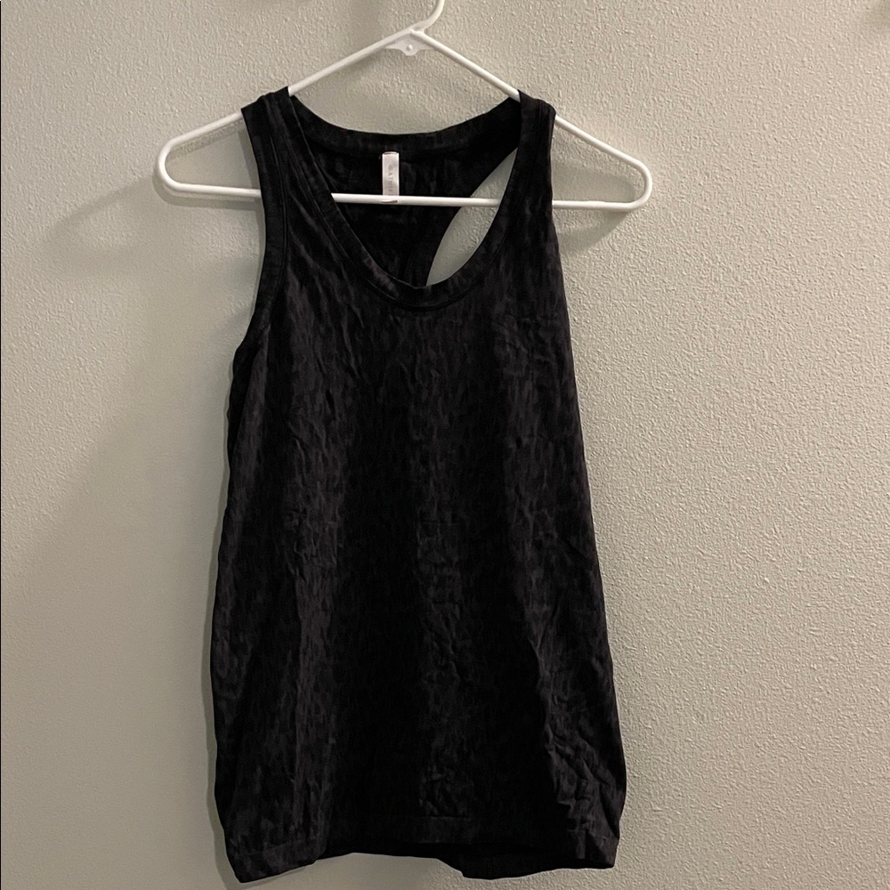 Athleta Black Textured Racerback Tank Top